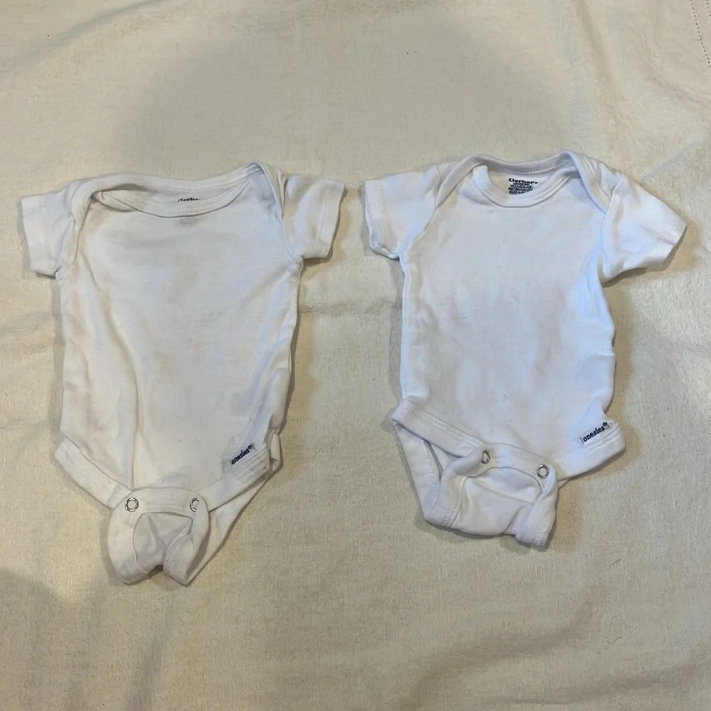 Assorted White Newborn Onesies